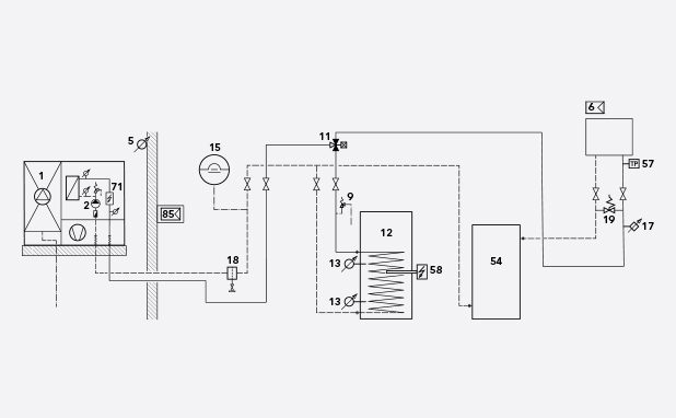 Diagram of the wiring schematic for a return buffer